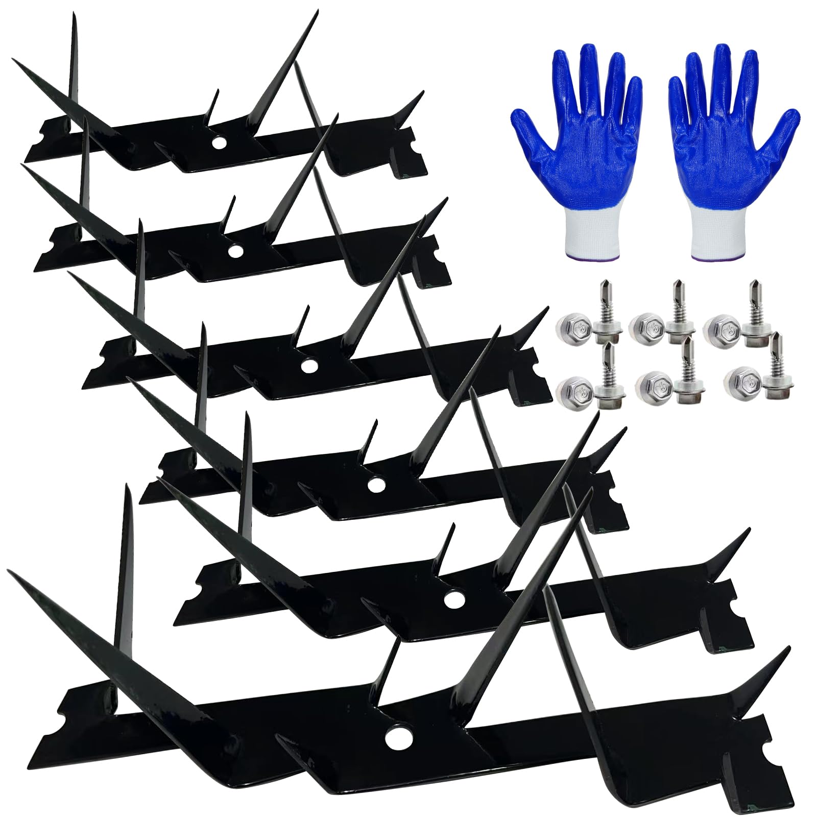 Fence Spikes Animal Deterrent 6 Pcs (9.8x1.8x3.4in) Intruder Anti Climb Fence Wall Security Spikes,Anti Climb Spikes,Exterior Wall Spikes,Security Spike Strip
