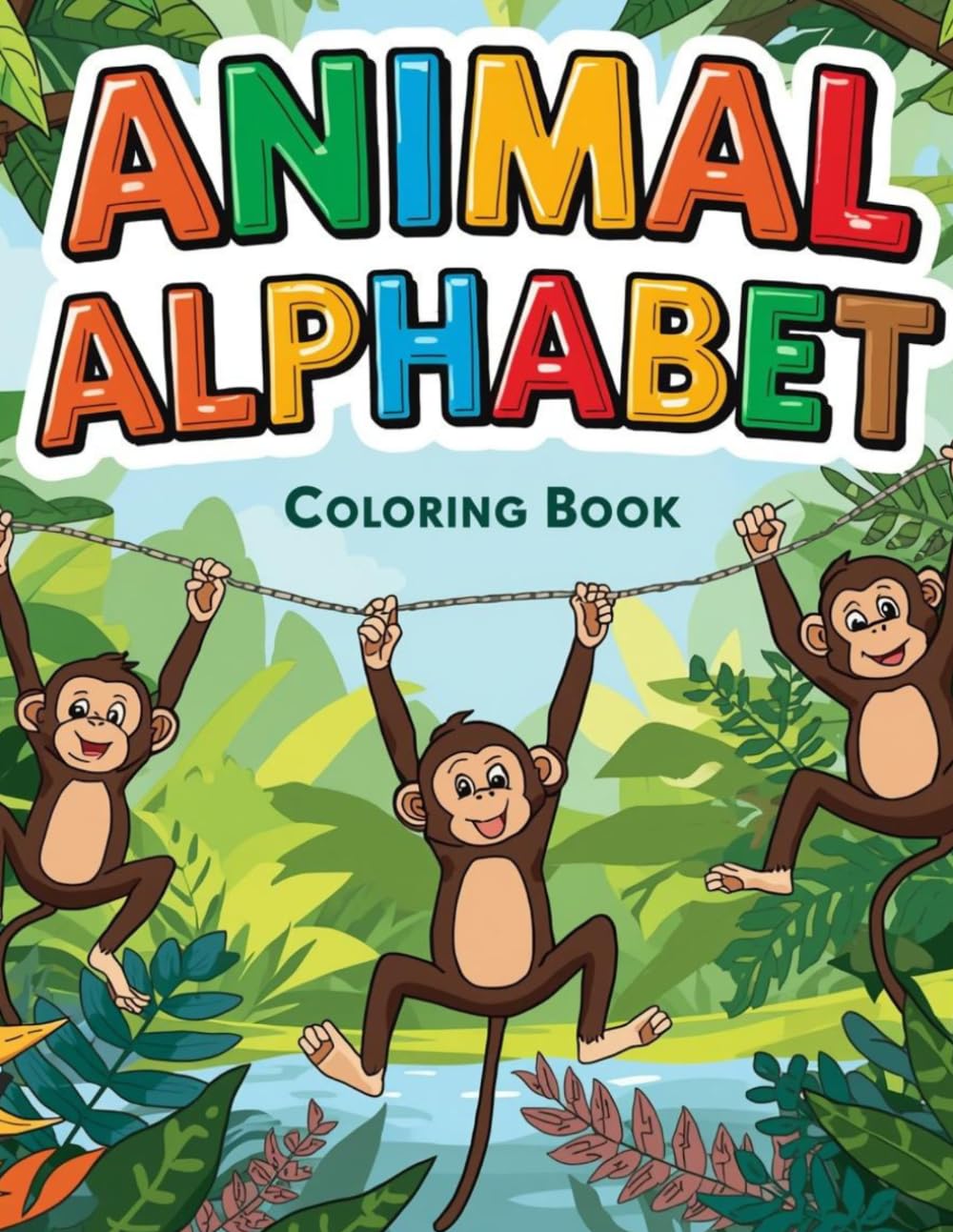 Animal Alphabet Coloring Book: A to Z Cute Animals Coloring Pages for Toddlers and Preschoolers Ages 3–8, Learn Letters While Coloring