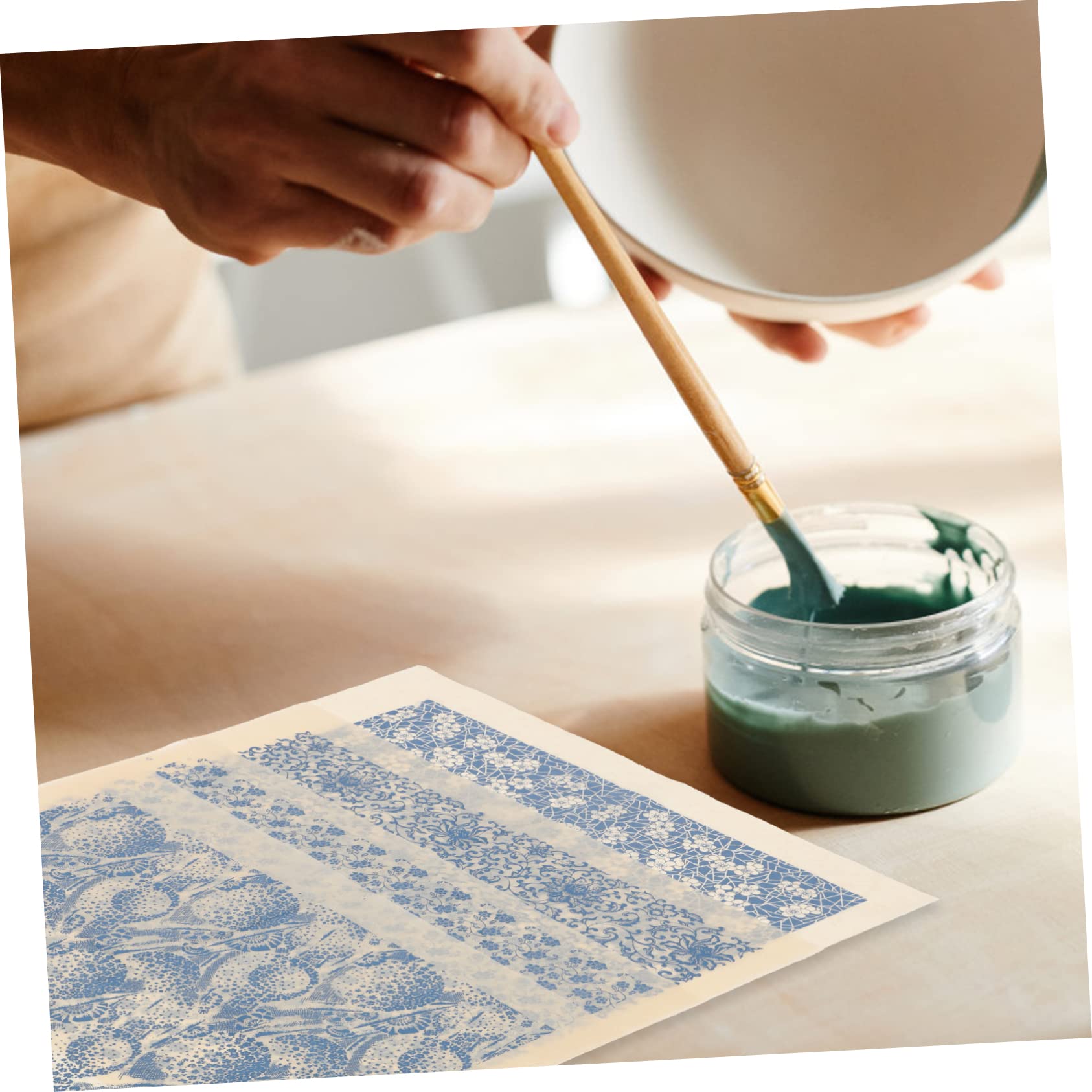VILLCASE 20feuilles Papier De Transfert Décoratif Papier Décalcomanie Haute Température pour Bricolage sous-glaçure Découpe Facile Et Personnalisable