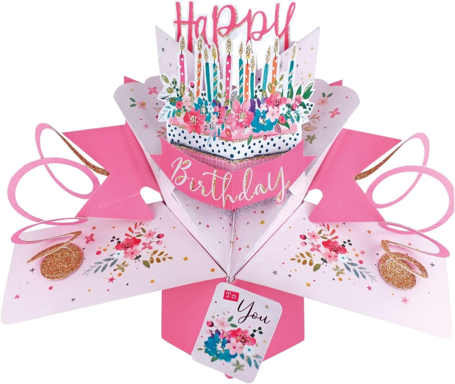 Happy Birthday Cake Pop-Up Greeting Card Original Second Nature 3D Pop Up Cards