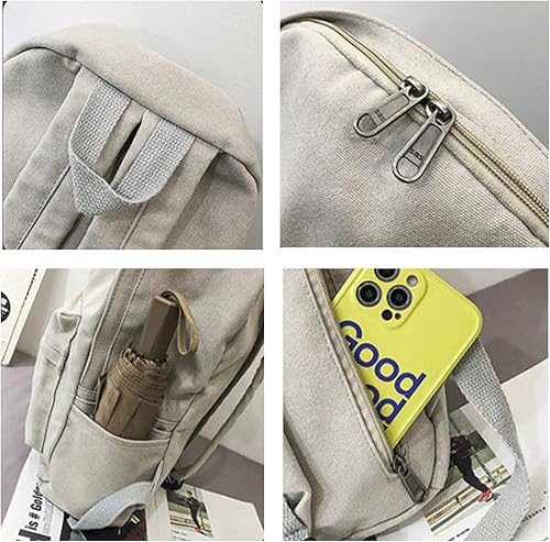 Miniatura 6 de Mochilas estéticas, ligeras, repelentes al agua, informales, para mujer, hombre, escuela, regalo para estudiantes, Negro -, Mochila