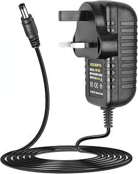 12V 2A Power Supply UK, 6.6FT Cord AC 100-240V to DC 12V 24W Adapter Universal Driver Transformer for LED Strip Lights/Router/DVR/NVR/IP/CCTV Camera