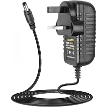 12V 2A Power Supply UK, 6.6FT Cord AC 100-240V to DC 12V 24W Adapter Universal Driver Transformer for LED Strip Lights/Router/DVR/NVR/IP/CCTV Camera