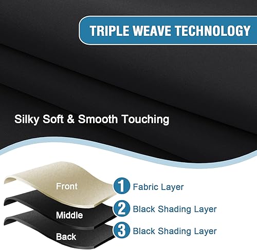 Miniatura 4 de H.VERSAILTEX Cortinas 100% opacas para dormitorio, 42 pulgadas de ancho, con aislamiento térmico, cortinas opacas de 54 pulgadas de largo, con