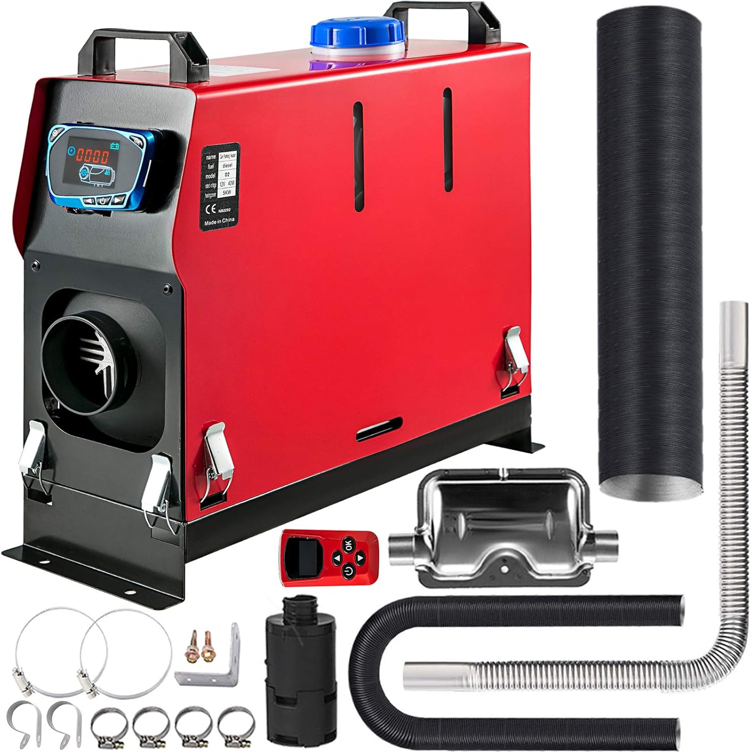 Happybuy 5KW Diesel Air Heater All in One 1 Air Outlet Diesel Heater 12V Remote Control Parking Happybuy 5KW Diesel Air Heater All in One 1 Air Outlet Diesel Heater 12V Remote Control Parking