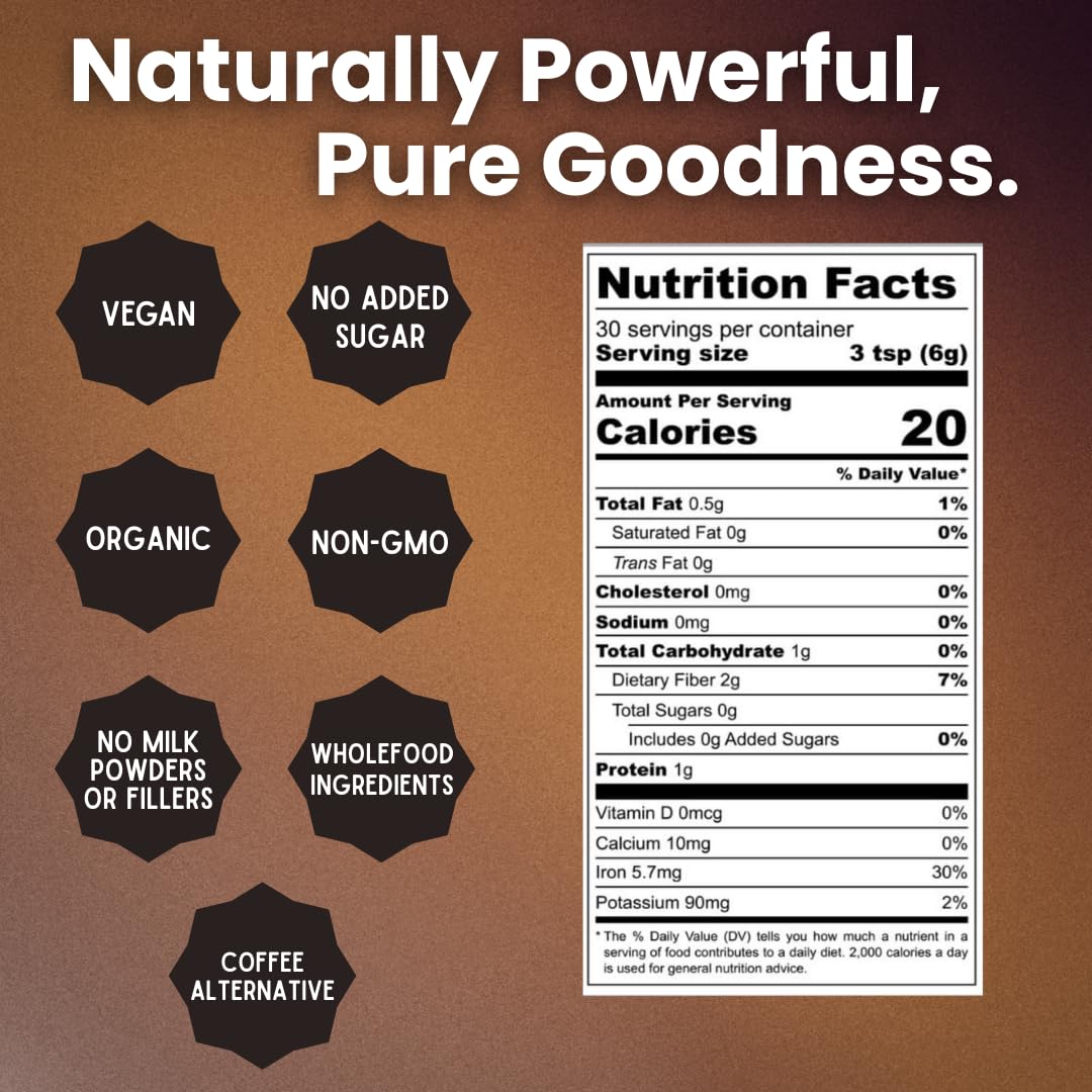 Nature's Harvest Cocoa Crave Mix - 5 Superfood Hot Chocolate Mix with Raw Organic Cacao Powder, Maca, True Cinnamon, Carob and Vanilla | Dark Chocolate Powder | Vegan, Gluten-Free, Unsweetened | 30 Servings