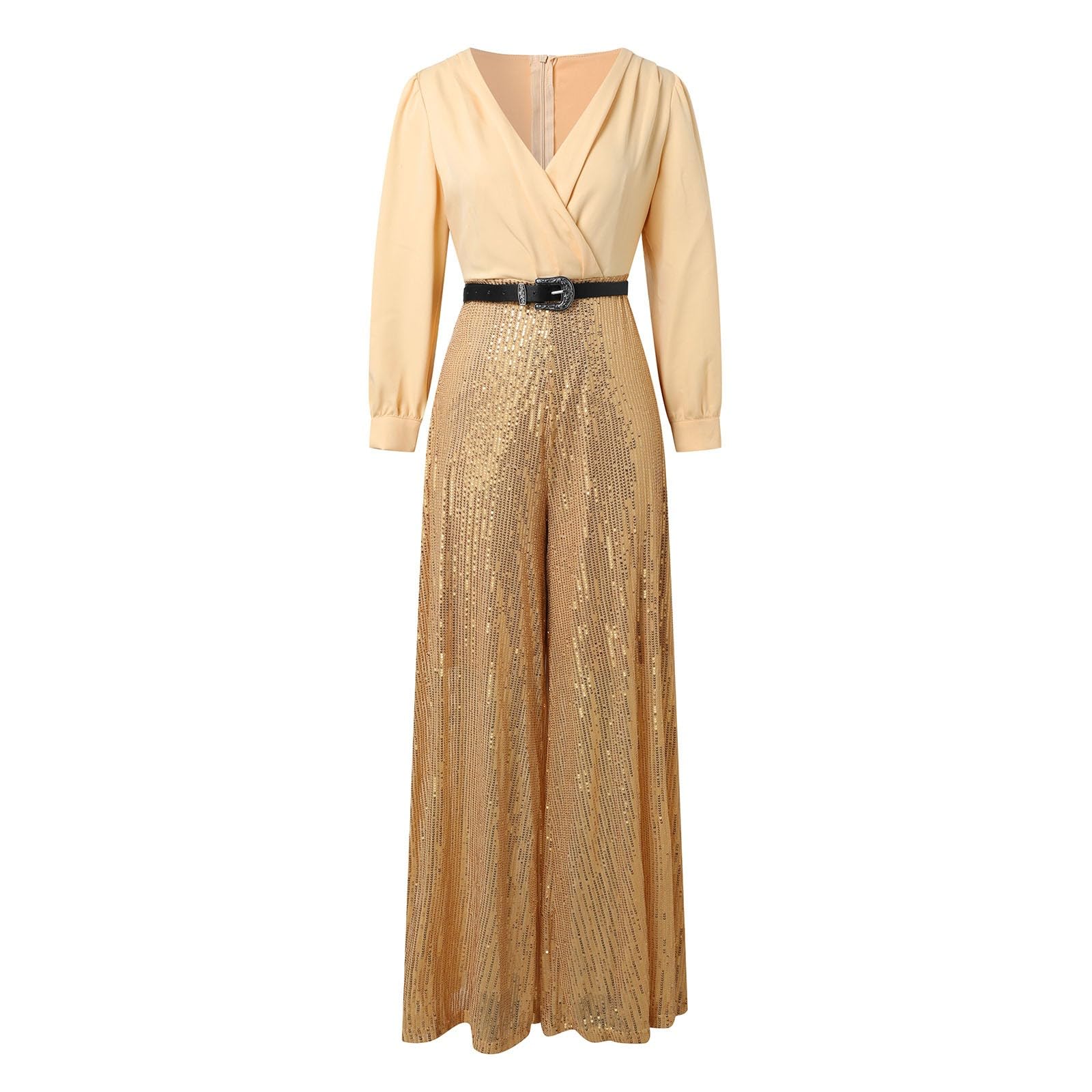 Jumpsuit Damen Sommer Elegant, Overall Hosenanzug, Lang Playsuit Einteiler Kostüm, Romper Outfit Frauen Komplett, Hohe Taille Overall Damen Festlich Hochzeit Mit Ärmeln Casual Damen Jumpsuit Für Party