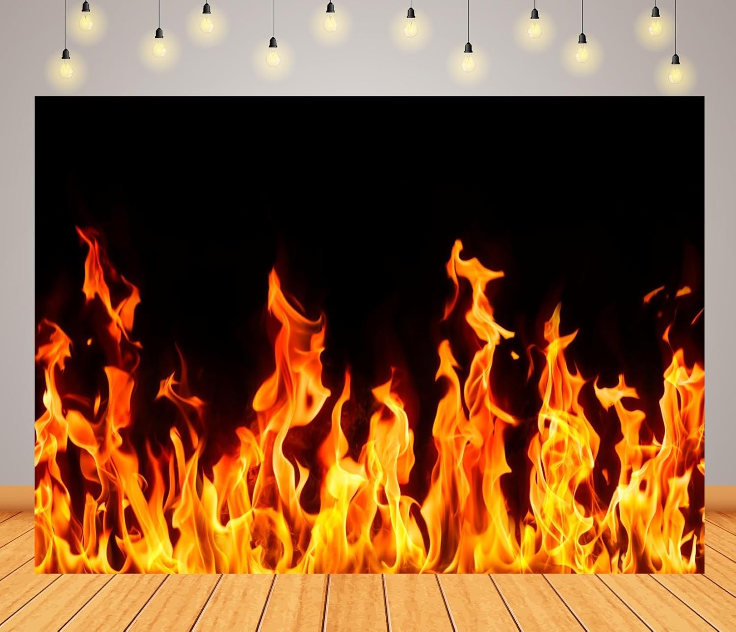 Amazon.com : BELECO 5x3ft Fabric Fire Backdrop Raging Fire Flames ...
