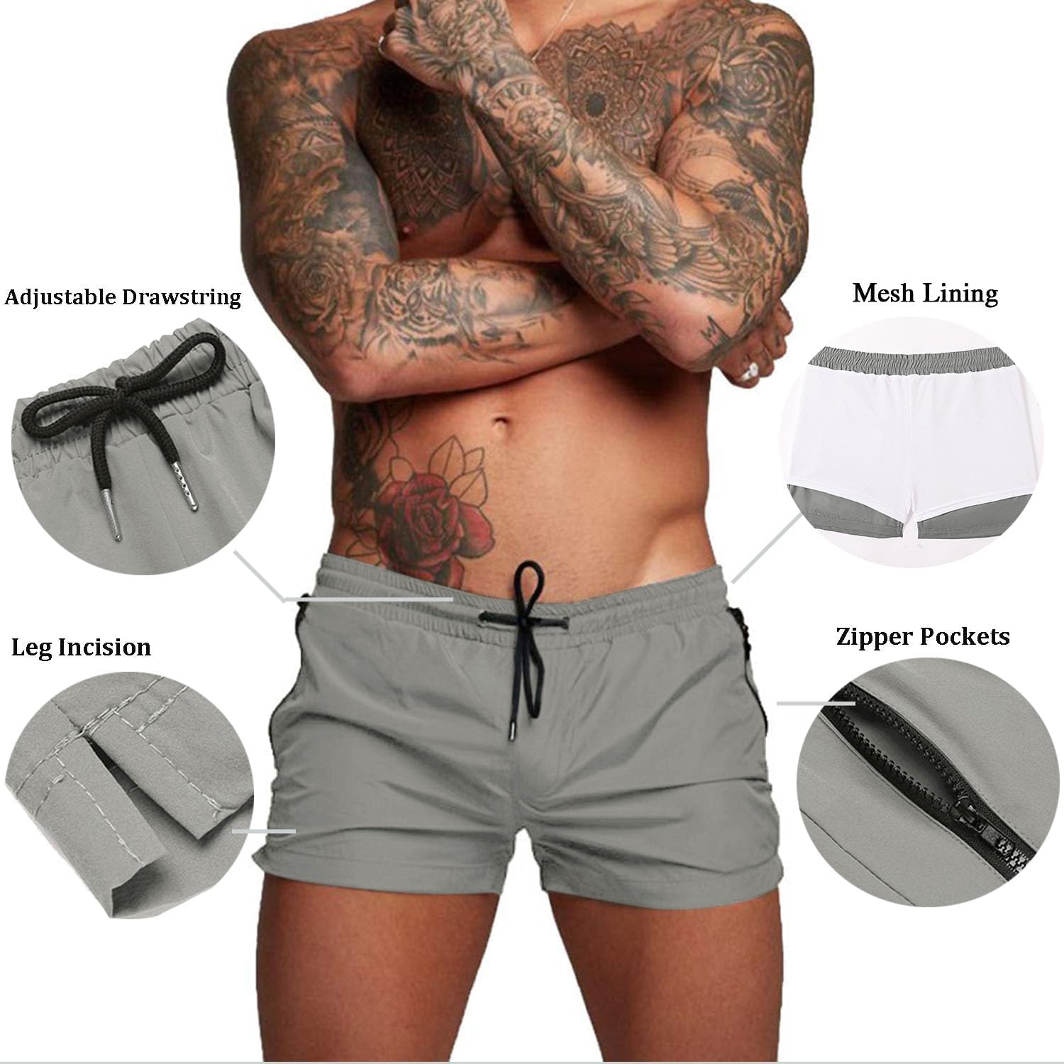 COOFANDY Men's Swim Trunk Quick Dry Swimwear Mesh Lining Bathing Suit Swimsuit Board Beach Sport Short - Image 4