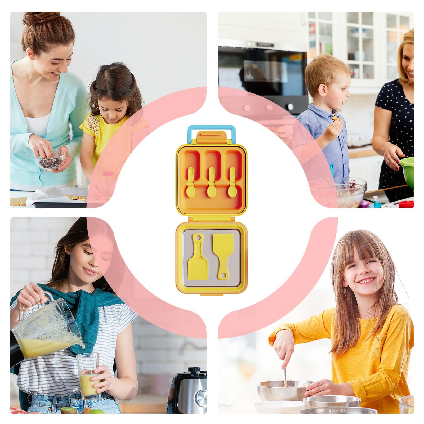 Moldes para Helados y Polos Recipiente 2 en 1 para Rollos de Crema | Utensilio de Cocina Compacto para Actividades Familiares y Reuniones