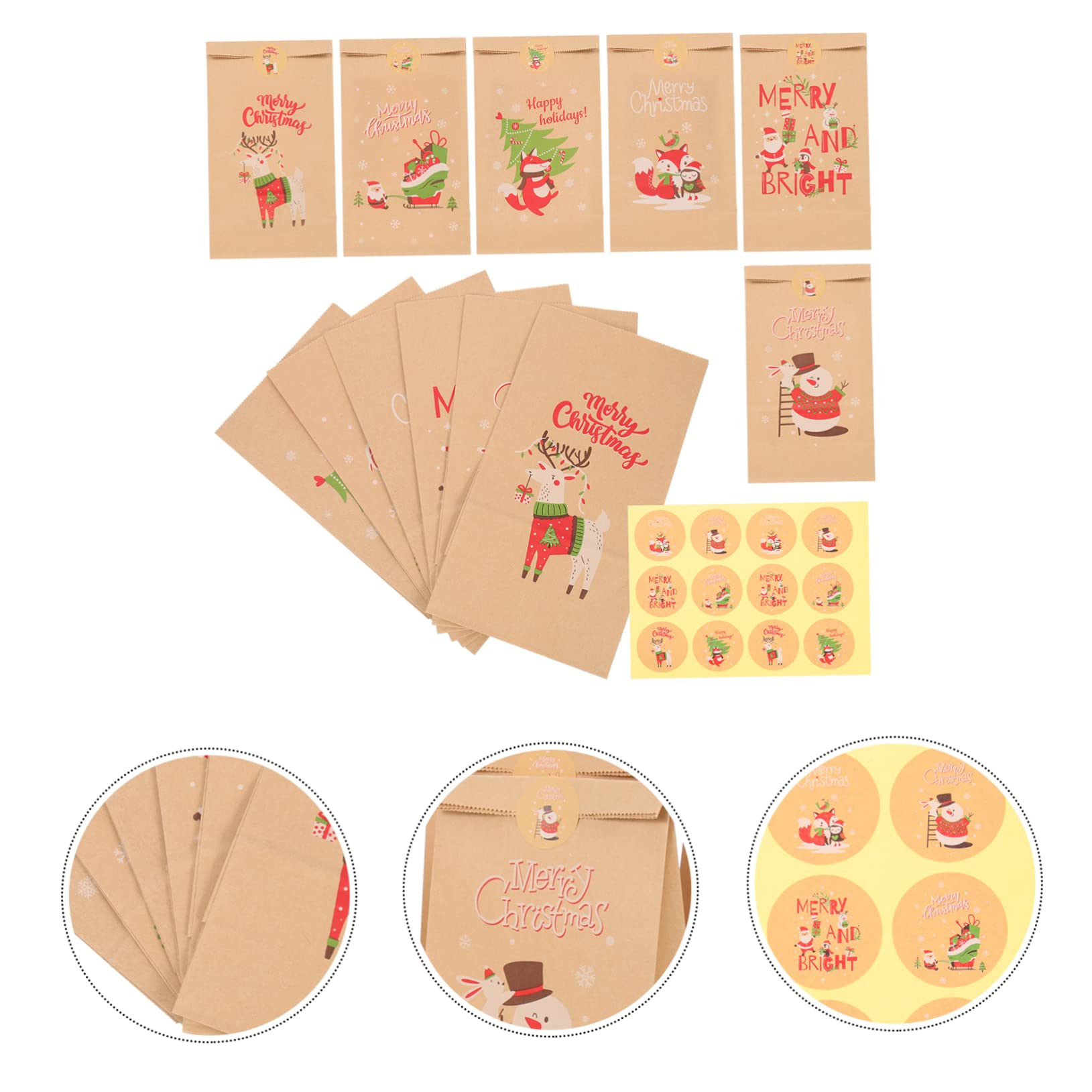 Didiseaon 4 Set Sacchetto Di Carta Per Caramelle Natalizie Busta Di Carta Rossa Per Scatole Busta Barattoli Natalizi Con Coperchi Biglietto Di Auguri Di Caramelle Kraft