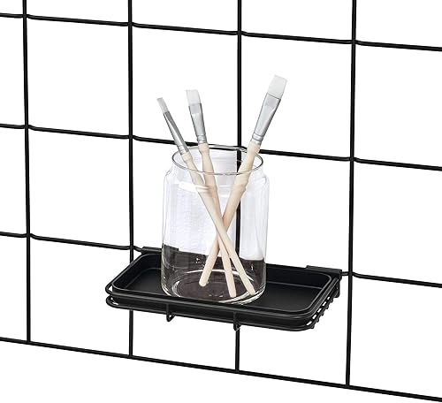 Miniatura 11 de InterDesign Jayce Sistema de pared metálica, panel de organización modular de rejilla para el almacenamiento adicional en la cocina Negro