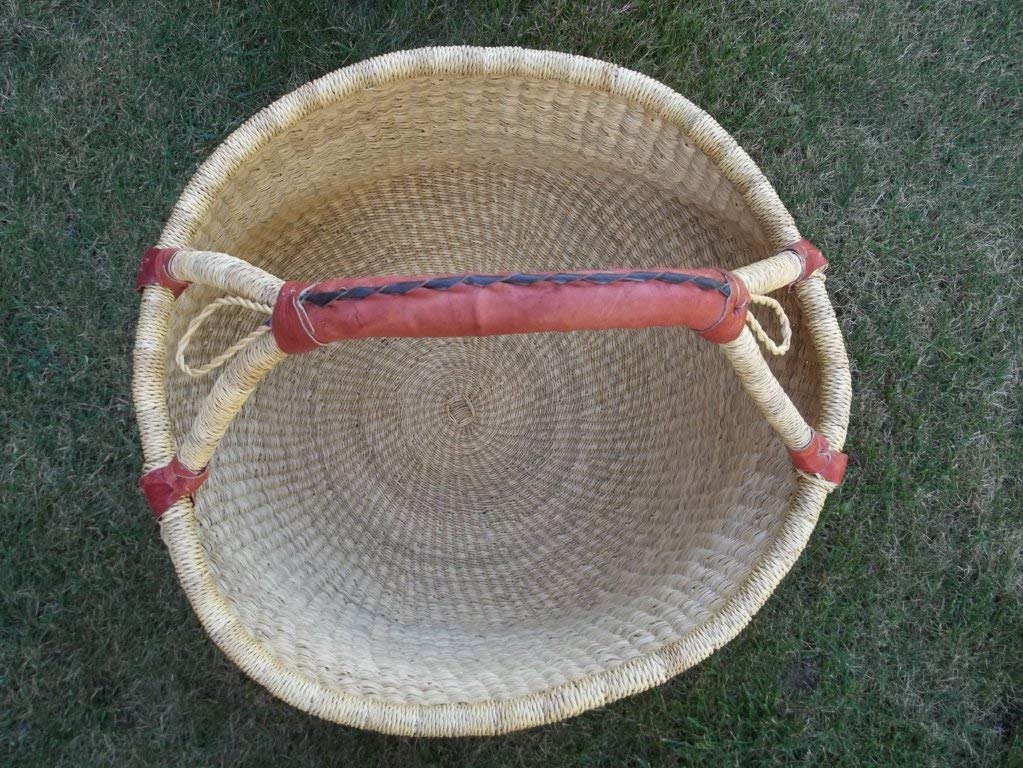 Einkaufskorb Kosz Bolga, kosz na bolga, kosz malikowy z trawy stepowej, z Burkina Faso, ok. 38 cm, naturalny