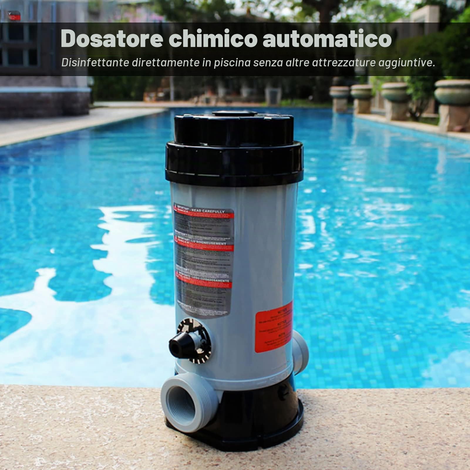 Clorinatore CL-200 con dosaggio automatico, disinfettante per piscine, spa disinfezione piscina per acqua più limpida