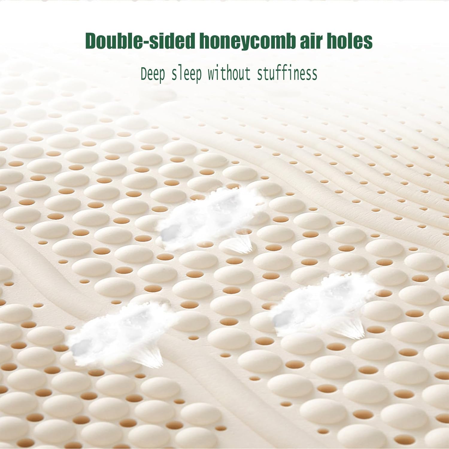 Natural Latex Mattress 150x190x15cm - 100% Organic, Breathable, Comfortable, Durable, Non-Collapse, Massage Type for Better Sleep Experience