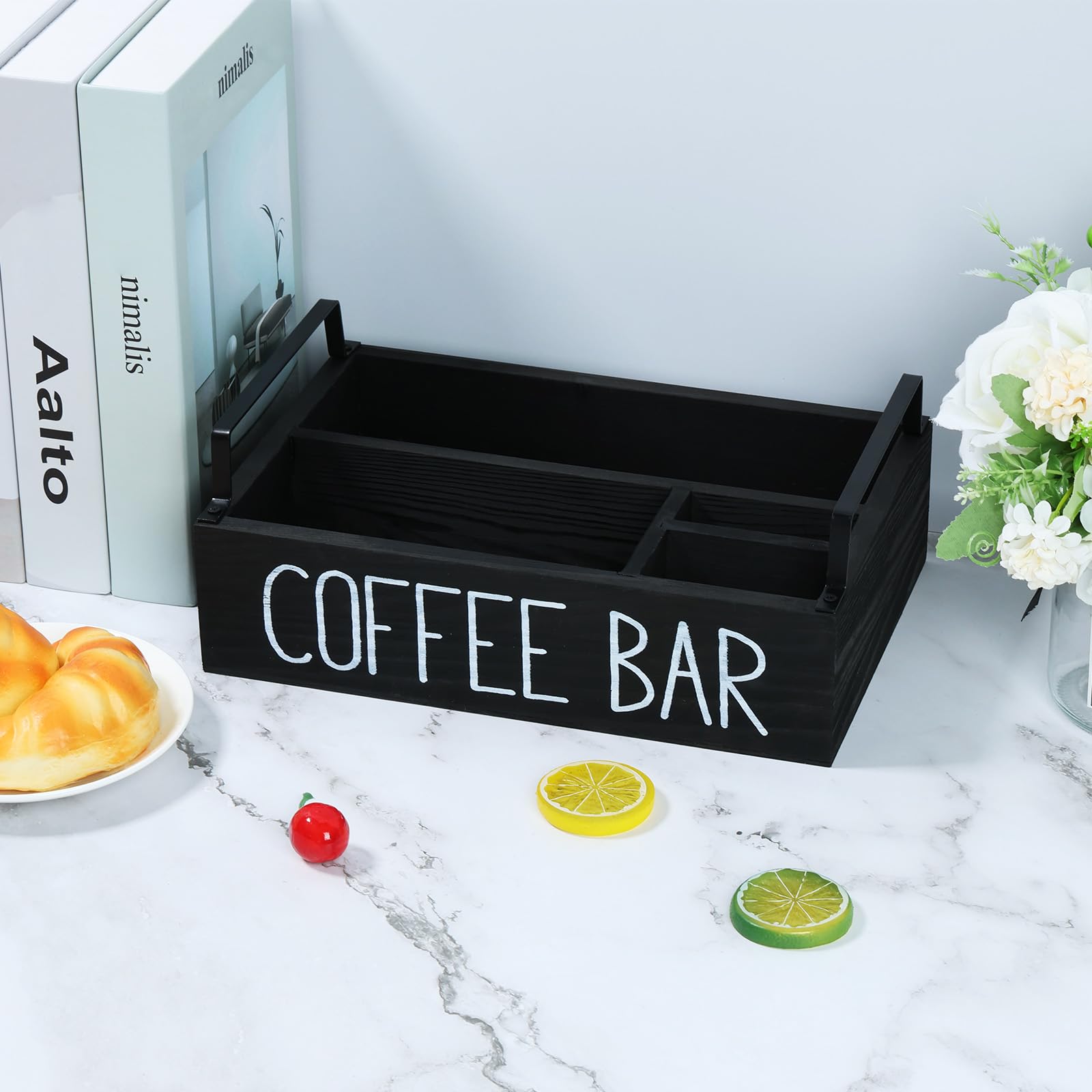 Organisateur Comptoir Café En Bois - Range Capsules, Sachets De Thé, Accessoires Bar