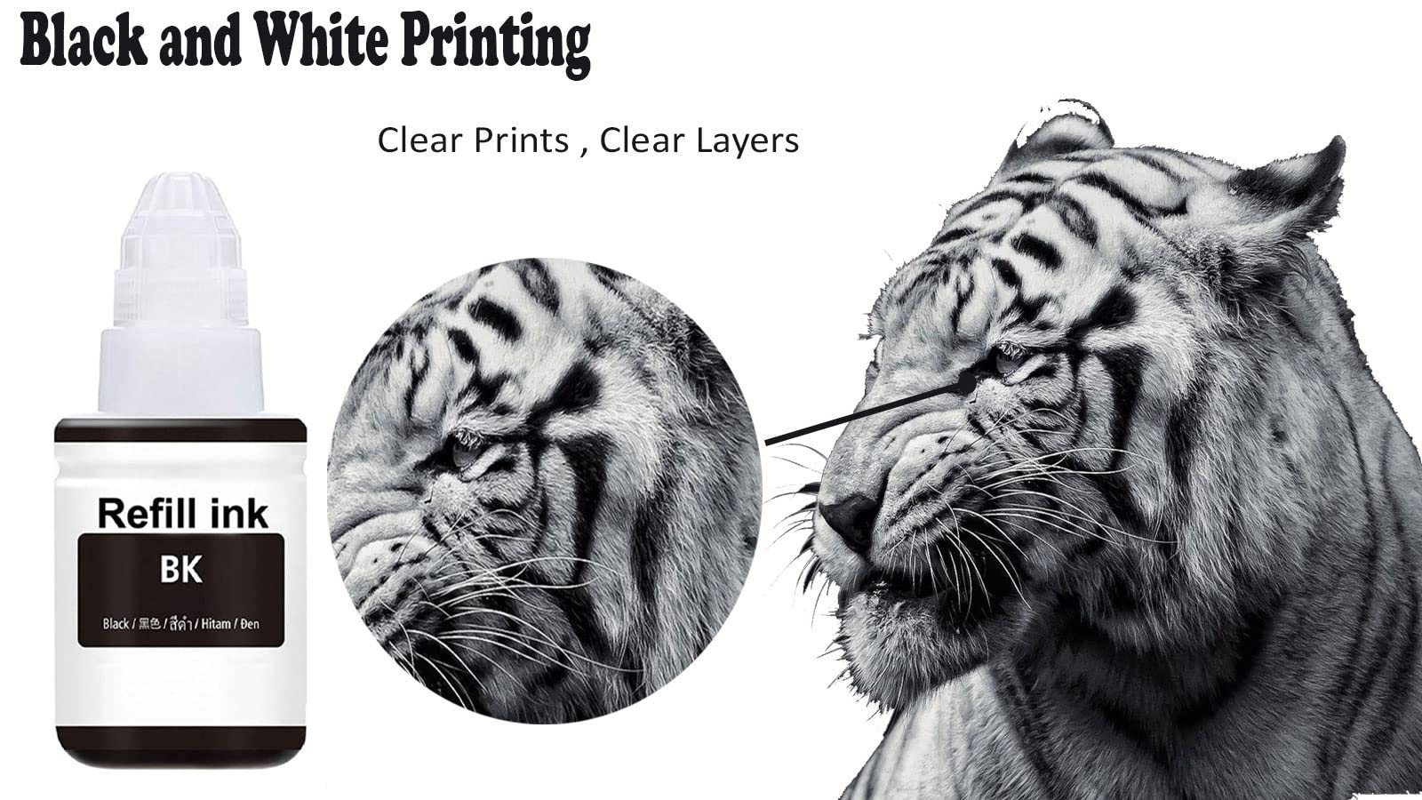 RC PRINT GI 790 Ink for Canon G1000, G1010, G1100, G2000, G2002, G2010, G2012, G2100, G3000, G3010, G3012, G3100, G4000, G4010, Pack of 1 Black 135ml 2