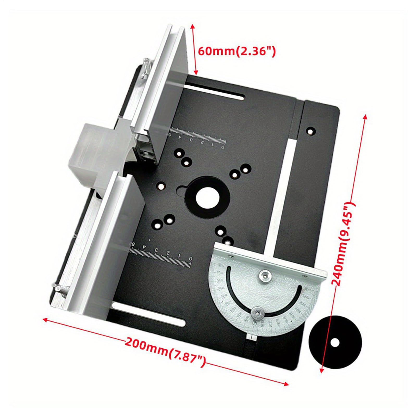 Elevador de metal, elevador | Elevador de fresado de aluminio con placa | Inserto de sierra de mesa Placa base Kit de elevación manual Herramienta de grabado para ranurado, recorte, biselado