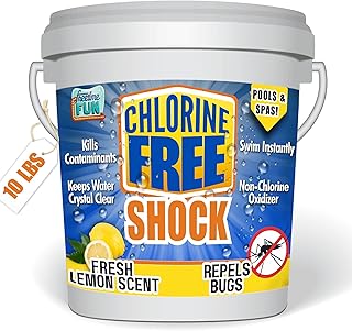 Chlorine Free Pool Shock Fast Acting, Quick Dissolving Shock for Pools & Spas. Clarifies & Santizes as it Repel Bugs Fresh Lemon Scent Reduces Harsh Chlorine Usage (10 LBS)
