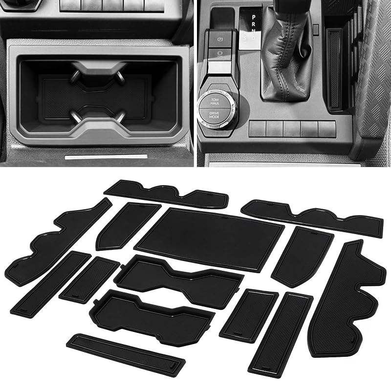 Kit de bandejas e inserções 3D para porta-copos Toyota Tacoma Double Cab 2024–2026, 4ª geração, MOCHENT, preto, 14 peças