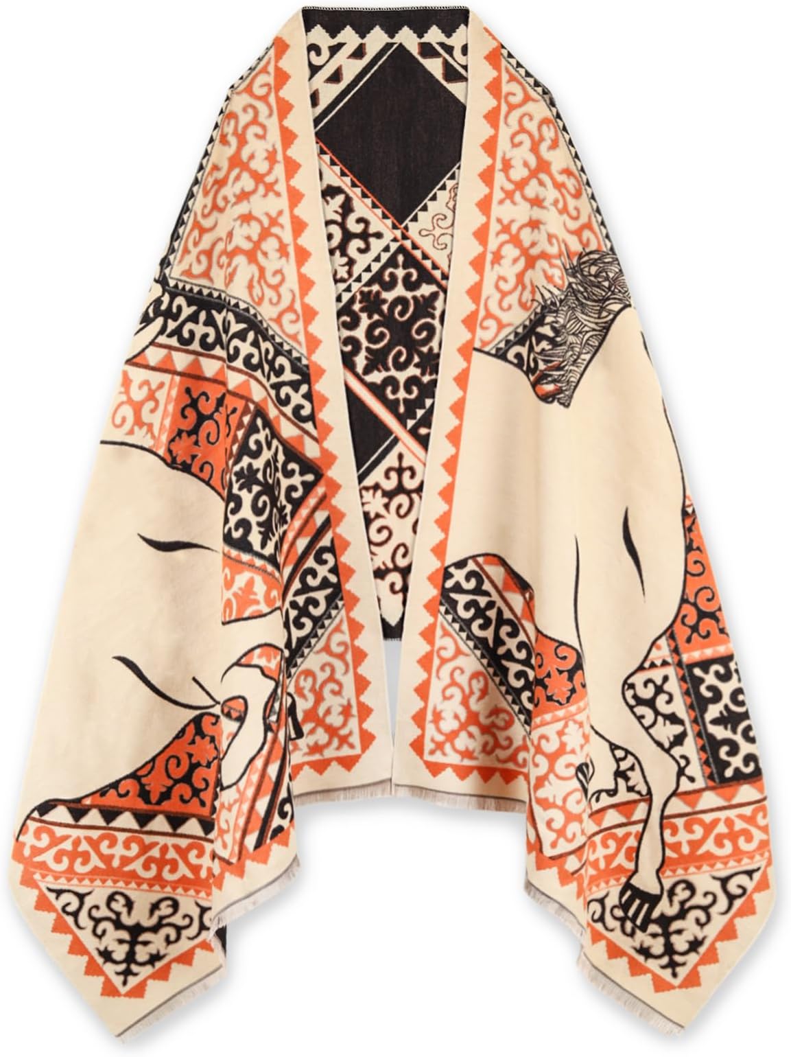 EXTREE Scarfs for Women Pashmina Silky Shawl Wrap for Evening Dressing Blanket Open Front Poncho Cape