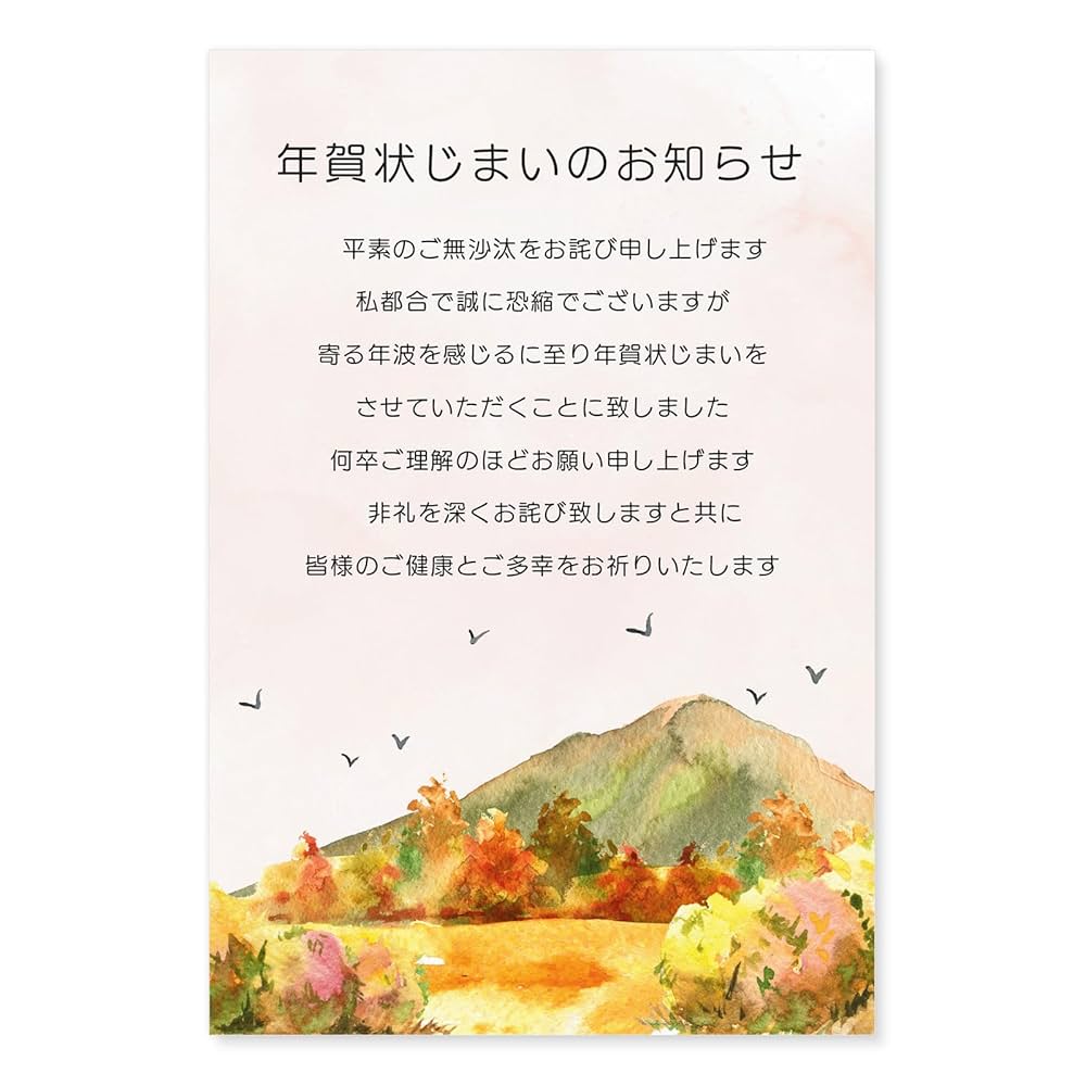 年始のご挨拶 年賀状じまい 年賀状廃止 ポストカード 20枚入 Amazon | [ハガキ製作所] 年賀状じまいハガキ 20枚 私製ハガキ