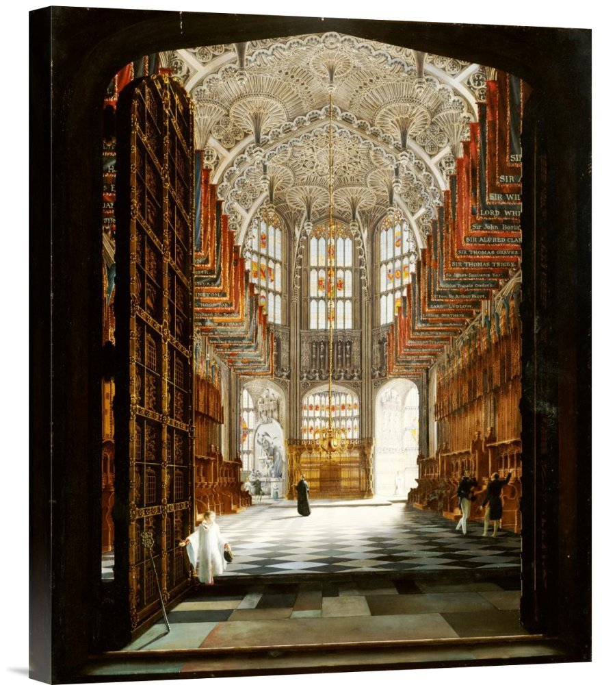 Global Gallery Budget GCS-264981-22-142 John Harwood A View of The Interior of Henry Vii'S Chapel Westminster Abbey Gallery Wrap Giclee on Canvas Print Wall Art
