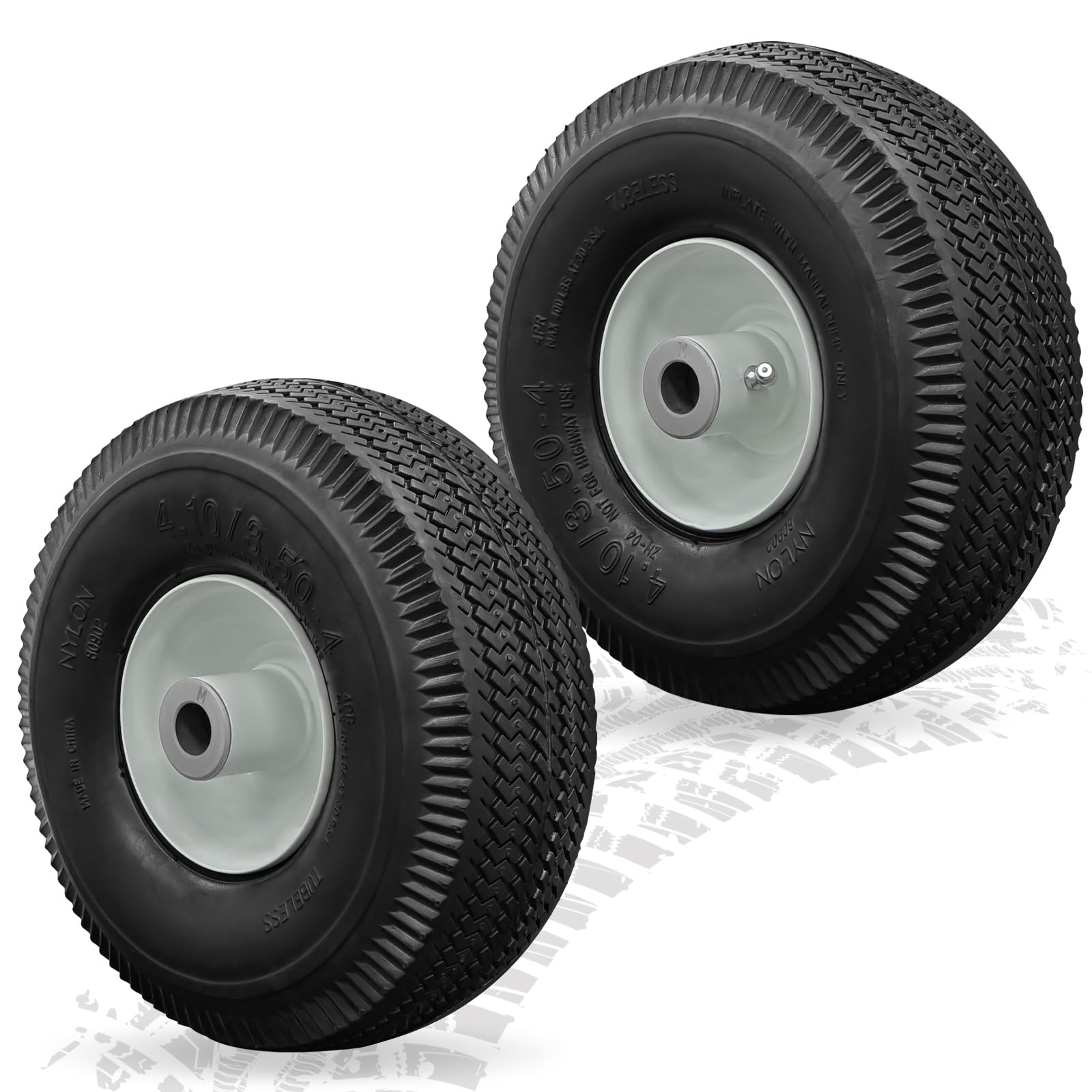 BigHead 105-3471 - Conjunto de rueda delantera y neumático para cortacésped | Compatible con cortacésped Toro TimeCutter/Exmark Quest Z-Turn 4.10x3.50-4, diámetro interior de 3/4 pulgadas, longitud