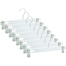 Nyn Wooden Hanger Latch Trousers Skirt Strap White Color 8 Pieces