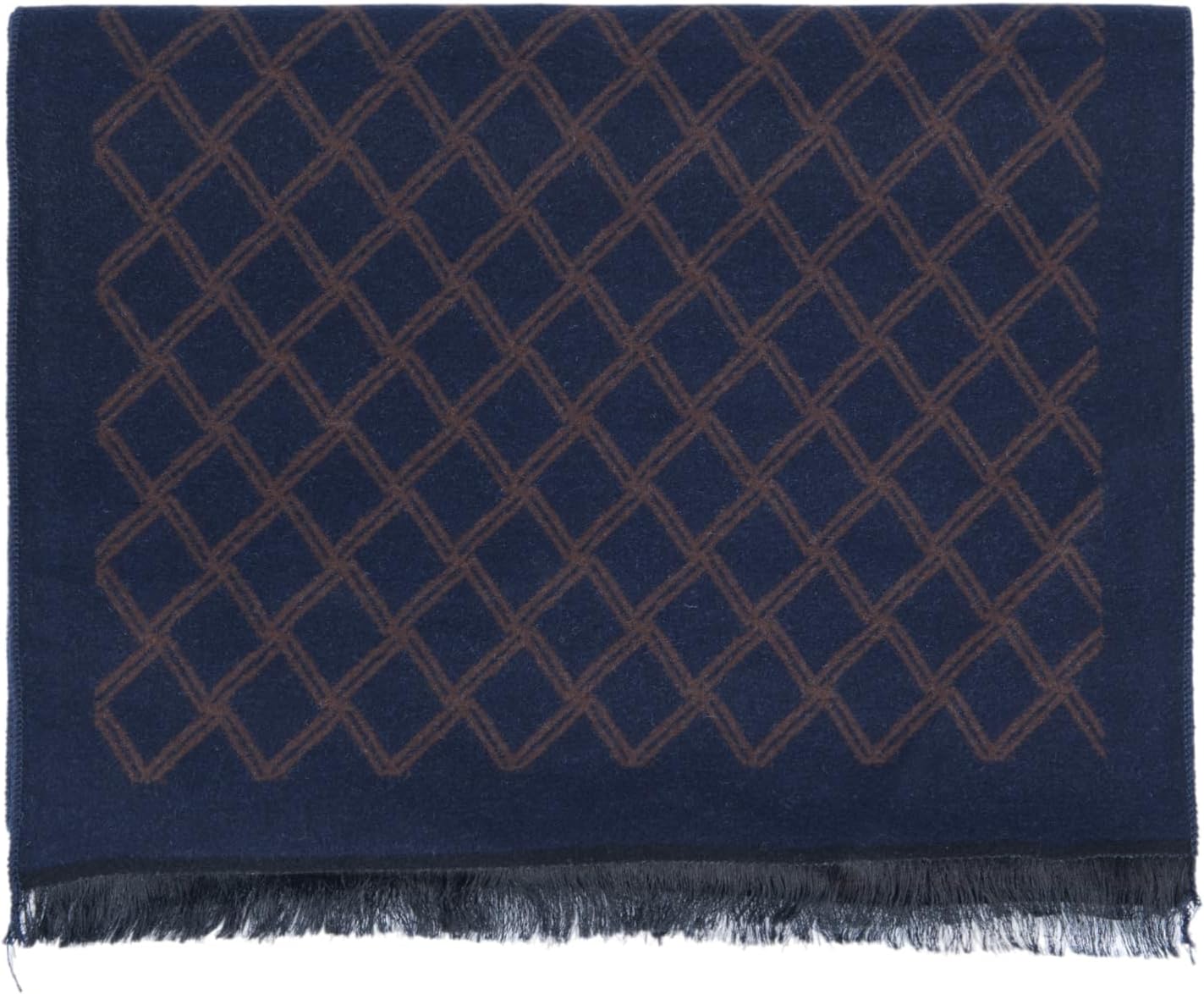 Ted Baker, Men's, 100% Silk, Scarf, Blue, Lattice Reversible, 70 x 11.8 inches