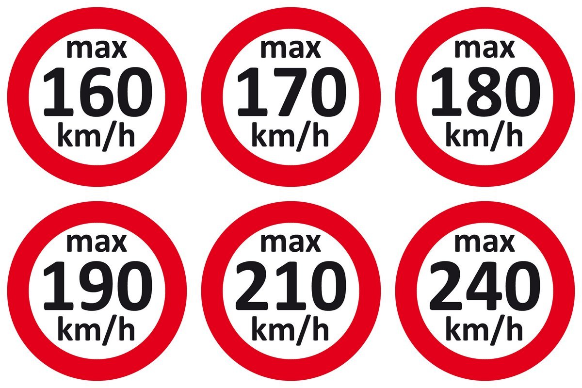 Eichner - V-max. naklejki: 170 km/h zimowa etykieta prędkości koła, 1 opakowanie = 1 box 100 naklejka, tekst \
