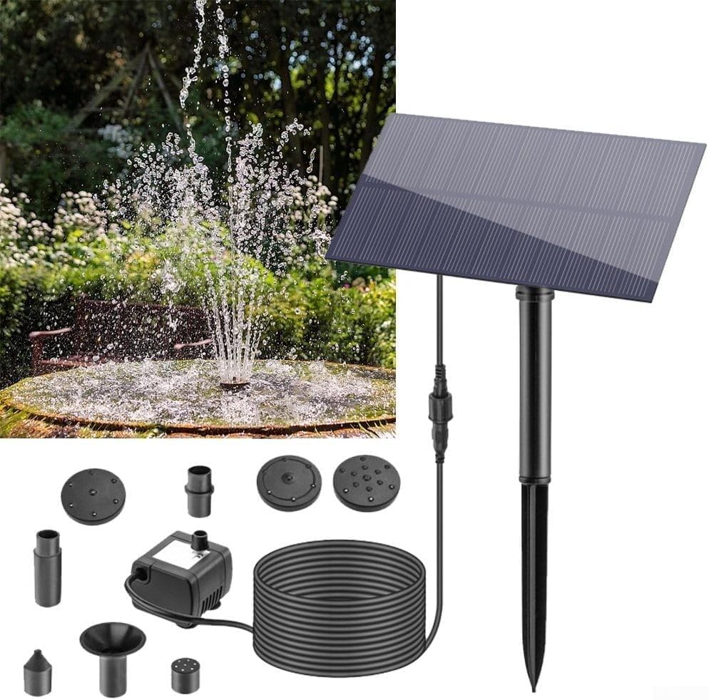 Solar Water Pump for Garden Decoration with 5W 5V Plug-in Solar Panel, Brushless Motor, 160L/h Flow Rate, 50cm Spray Height, for Pond Fountain, Bird Bath, Aquarium