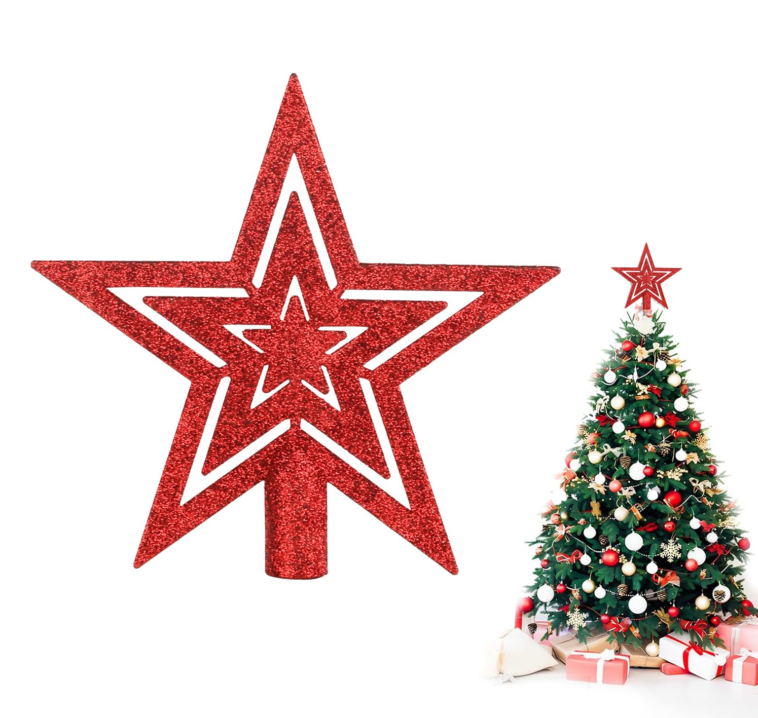 Décoration De Noël Darice - Topper Pour Sapin 'Joyeux Noël' - Dimensions 4 X 3,88 Pouces - Neuf