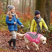 Vista 7 de FUAMEY - Abrigo de invierno para perro, chaqueta cálida con forro polar suave, impermeable, resistente al viento, chaleco de forro polar para perros