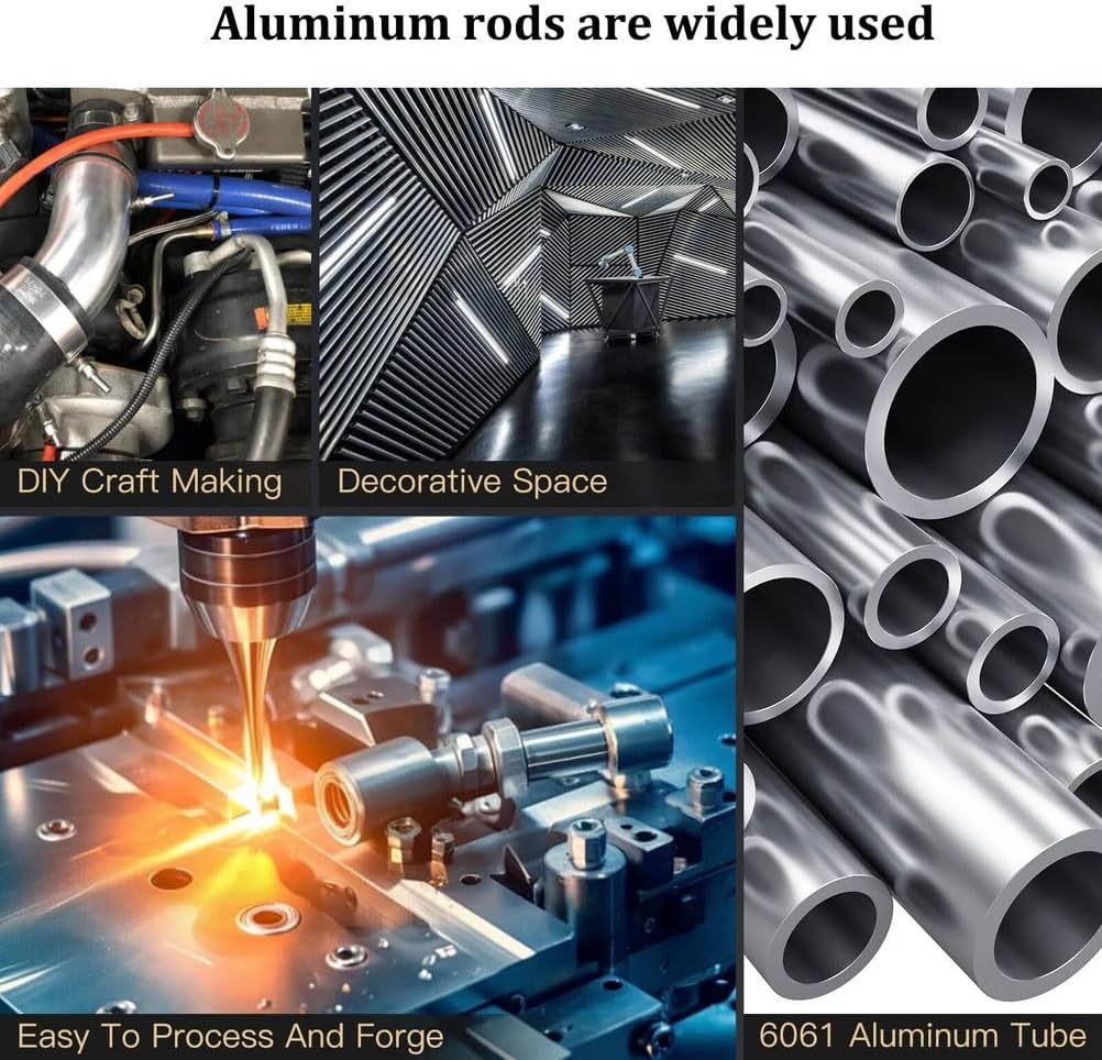 RISHORI 6063/6061 アルミ丸管、長さ1m、外径40/45/48mm、内径36/41/44mm、シームレスアルミストレ