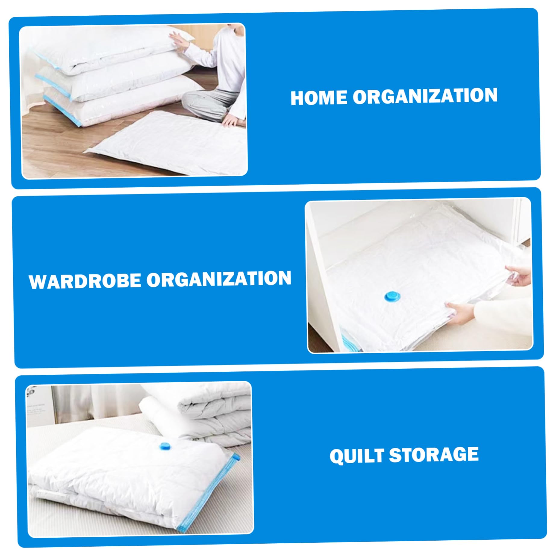 Platzsparende Beutel im 12er-Pack, Kompressionsbeutel mit manueller Pumpe, 4 M/L/XL-Vakuumaufbewahrung für saisonale Kleidung, Decken und Reiseverpackungen.
