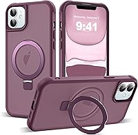 Vista 168 de Funda de grado militar compatible con iPhone 14 Plus de 6.7 pulgadas, con soporte magnético invisible tipo anillo, compatible con MagSafe y gran