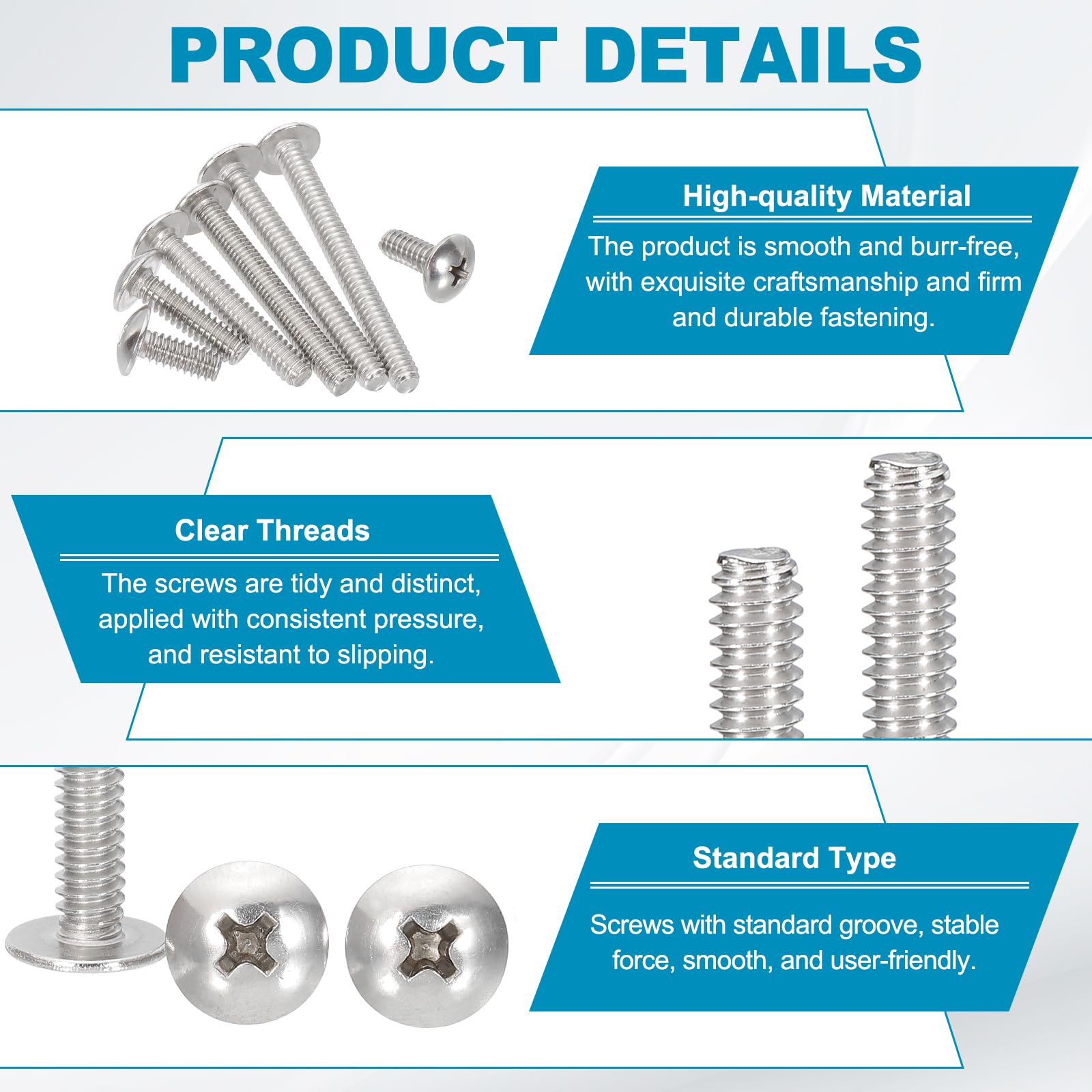 PATIKIL 10#-32x3/4" Truss Head Screws - Image 3