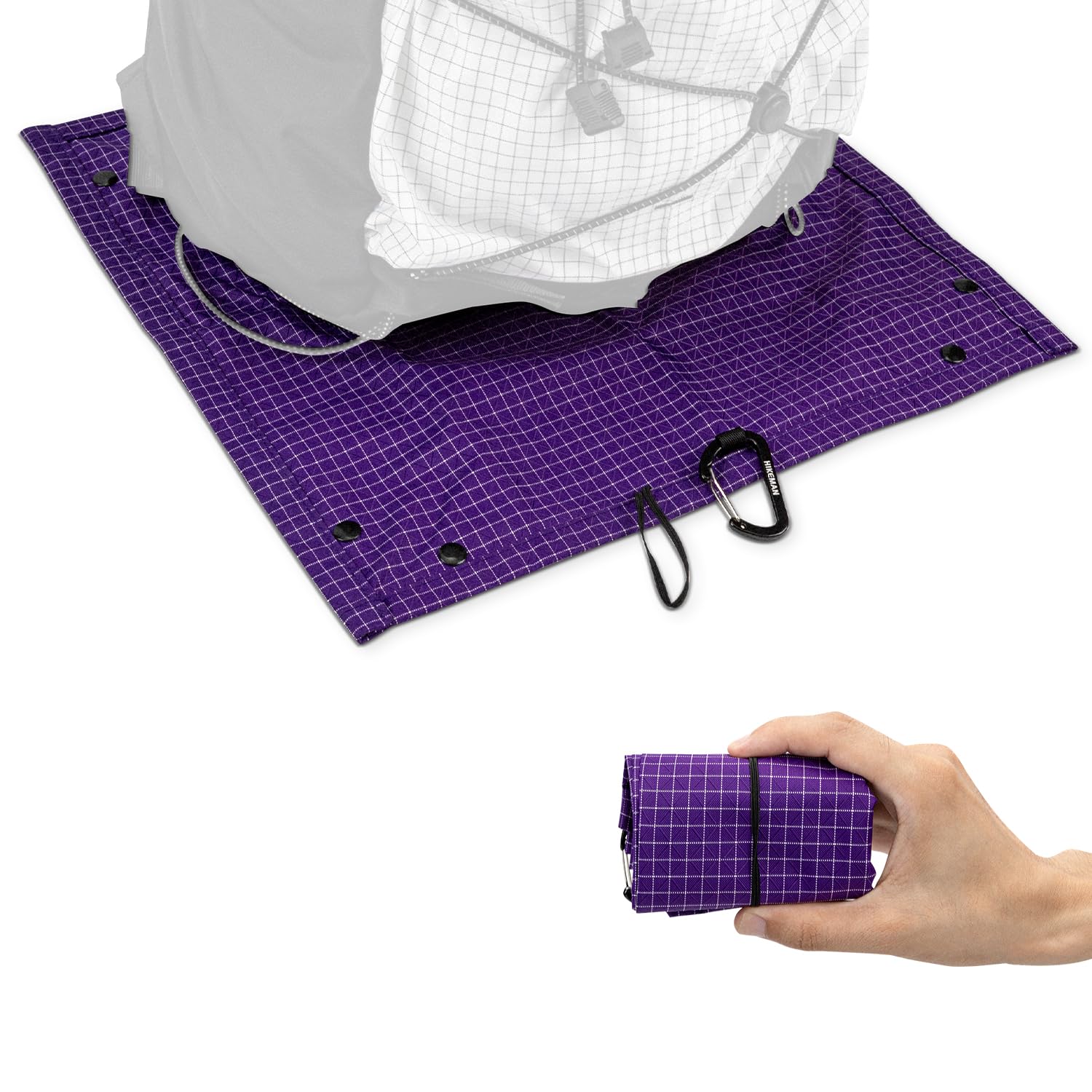 HIKEMAN Folding Hiking Sit Mat - Lightweight UHMWPE Seat Mat,Mini Seat Cushion,Waterproof Sitting Pad,Portable Travel Cushion for Outdoor Camping Hiking Picnic Park Beach Backpacking(Purple)