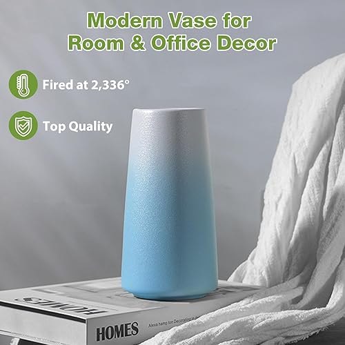 Miniatura 4 de Jarrón de cerámica (pequeño, azul)