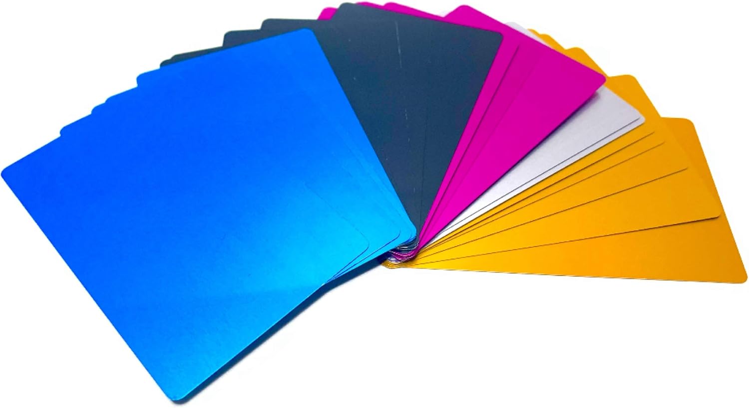 50 Pack Thick Aluminum Business Card Blanks, Metal Plaque Blank 0.5mm Laser Engraving Material, Sublimation, CNC, Base Plate Multipurpose (Mixed)