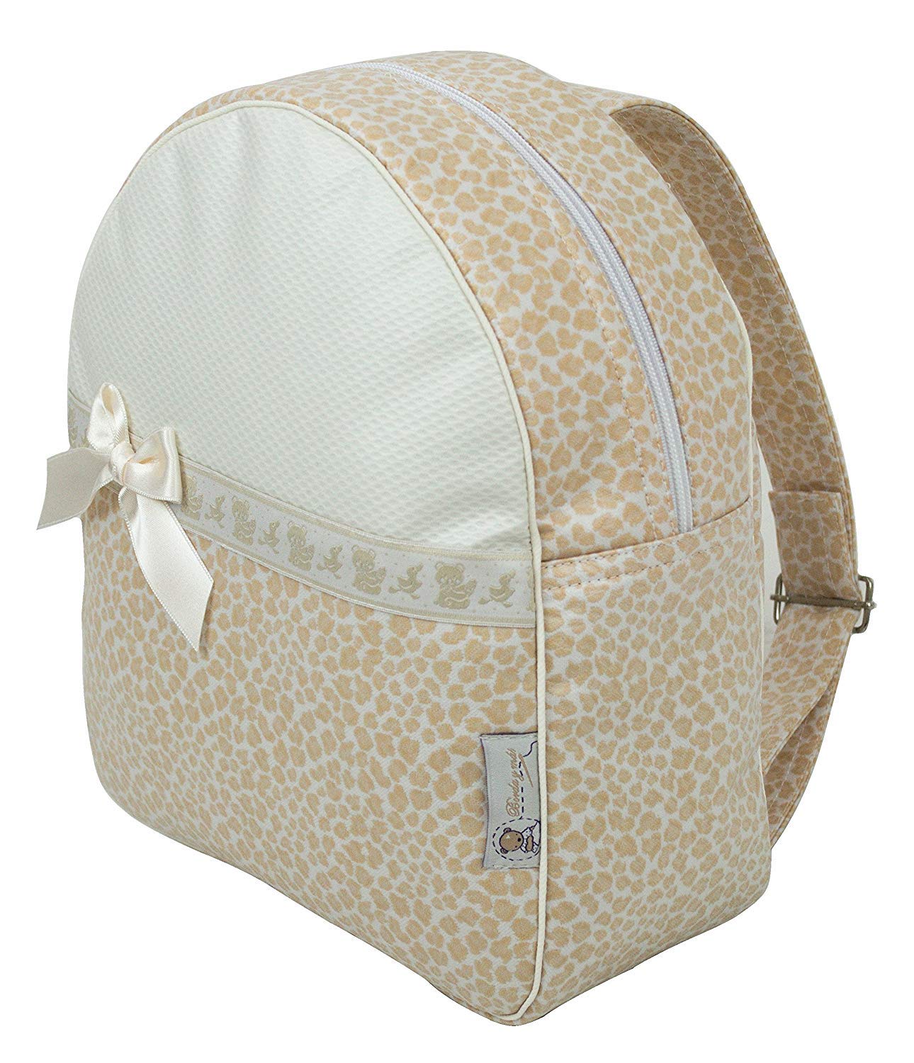 Zaino o zainetto per bambini PERSONALIZZATO con il NOME RICAMATO. Gabriela: vari colori disponibili (Beige)