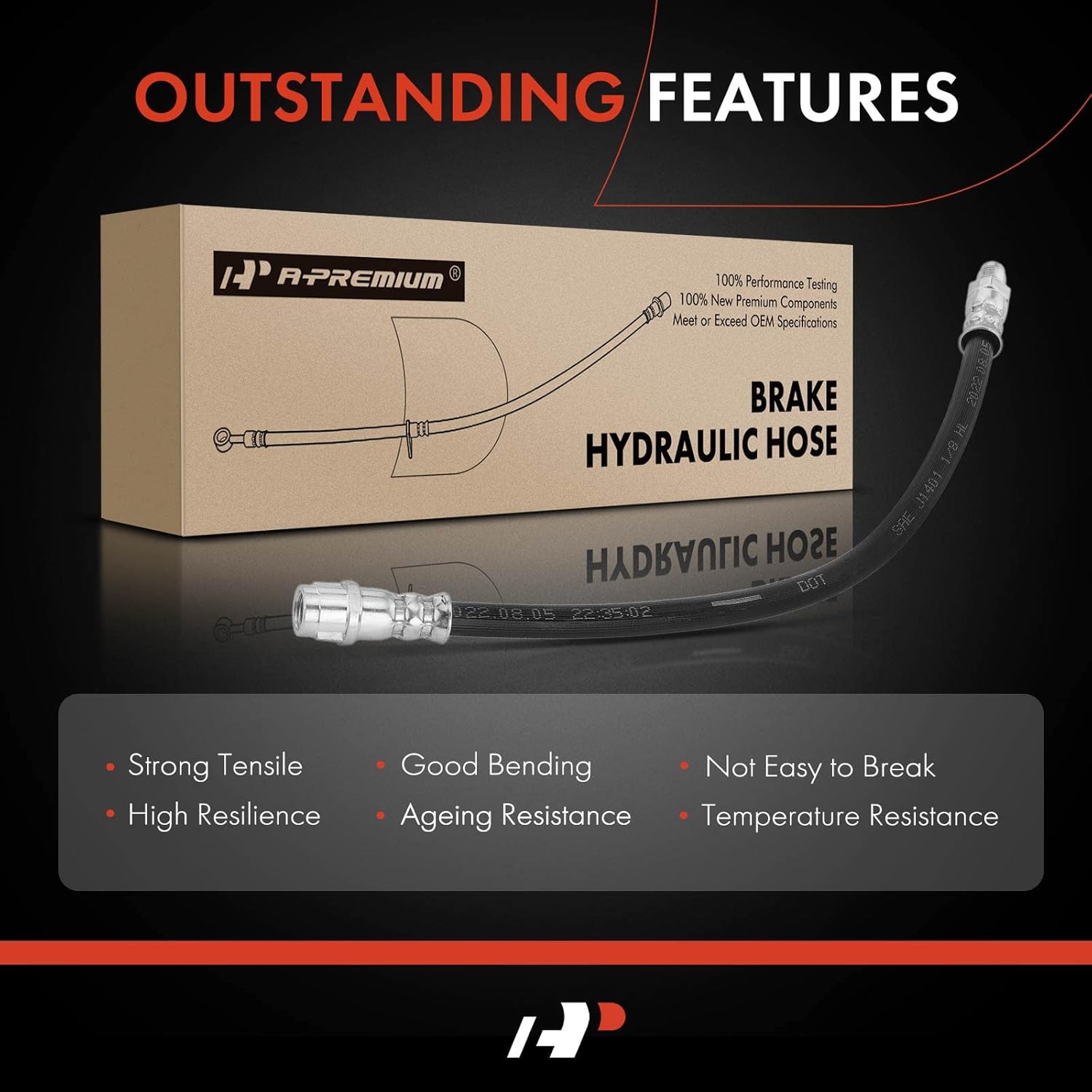 A-Premium Rear Driver and Passenger Brake Hydraulic Hose Compatible with Select Mercedes-Benz Models - W163 ML320, ML350, ML430, ML55 AMG, W166 ML500 - Replace# 1634201348(Pack of 2)