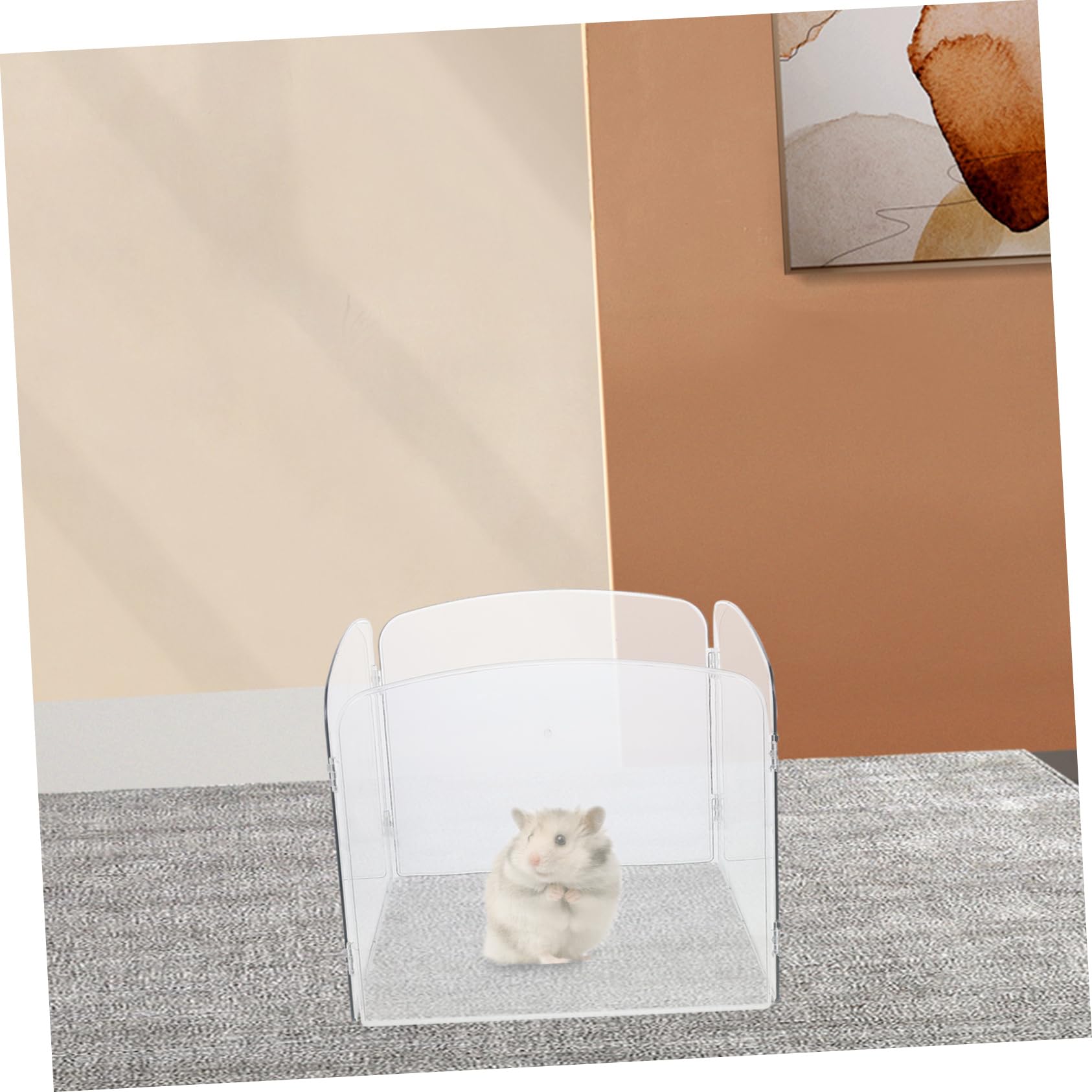 Recinto Pieghevole in Acrilico Leggero per Piccoli Animali come Conigli e Criceti, Barriera Sicura per Esercizio Indoor e Outdoor
