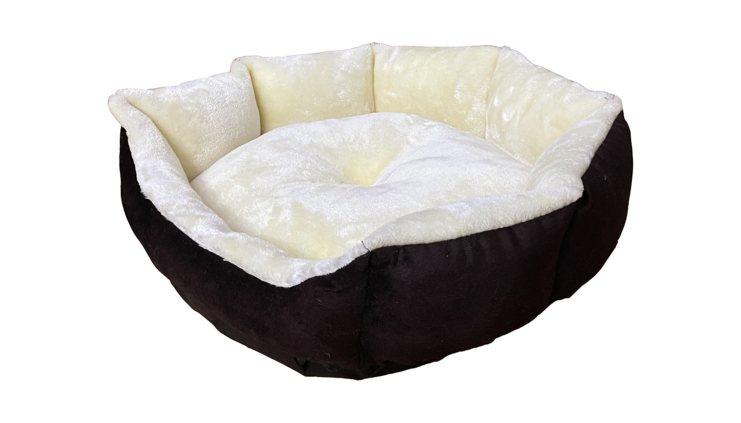 Poofys Pet Island Dog and Cat Bed Extra Large Size Dual Color Cream-Black Color Mink Fabric Ultra Soft Micro Fiber Filling Anti Skid Base, Brown-Cream (B09BVLQDKX) Amazon Price History, Amazon Price Tracker