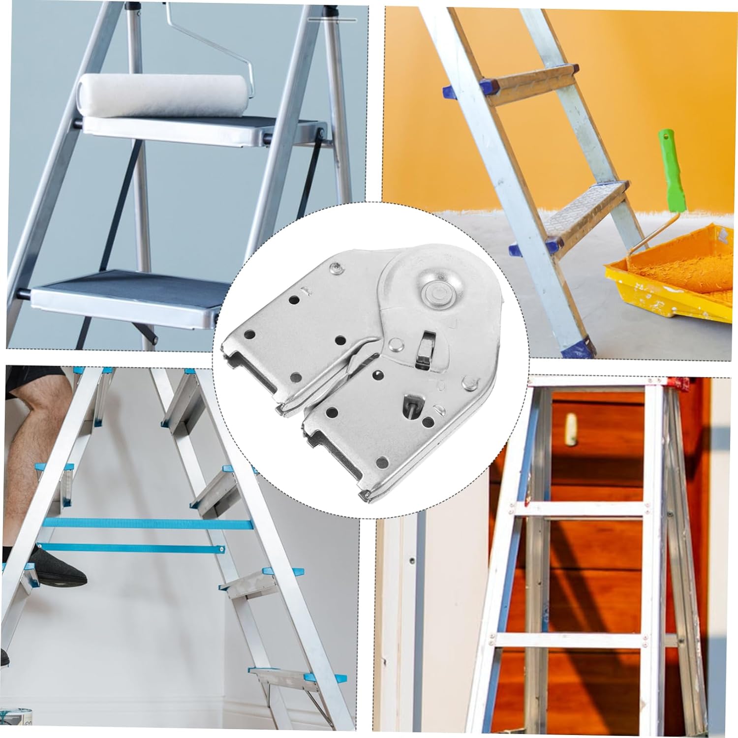 UPKOCH 2pcs Folding Ladder Hinges Replacement Kit for Herringbone Ladders Heavy Duty Closing Design for Home Use and Maintenance