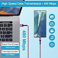 Vista 4 de Cable USB tipo C para iPhone 15 de carga rápida, cable USB A a USB C de 10 pies de largo de carga rápida para iPhone 17e 17 16 15 Pro Max Plus 16e