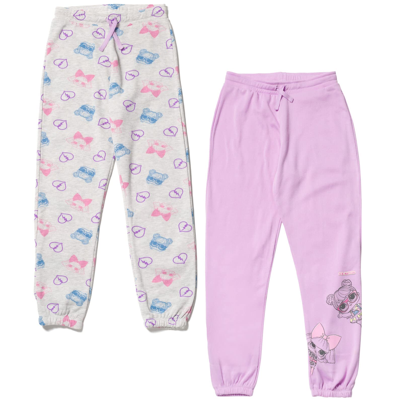 L.O.L. Surprise! Bon Bon Diva Girls Fleece 2 Pack Pants Little Kid to Big Kid