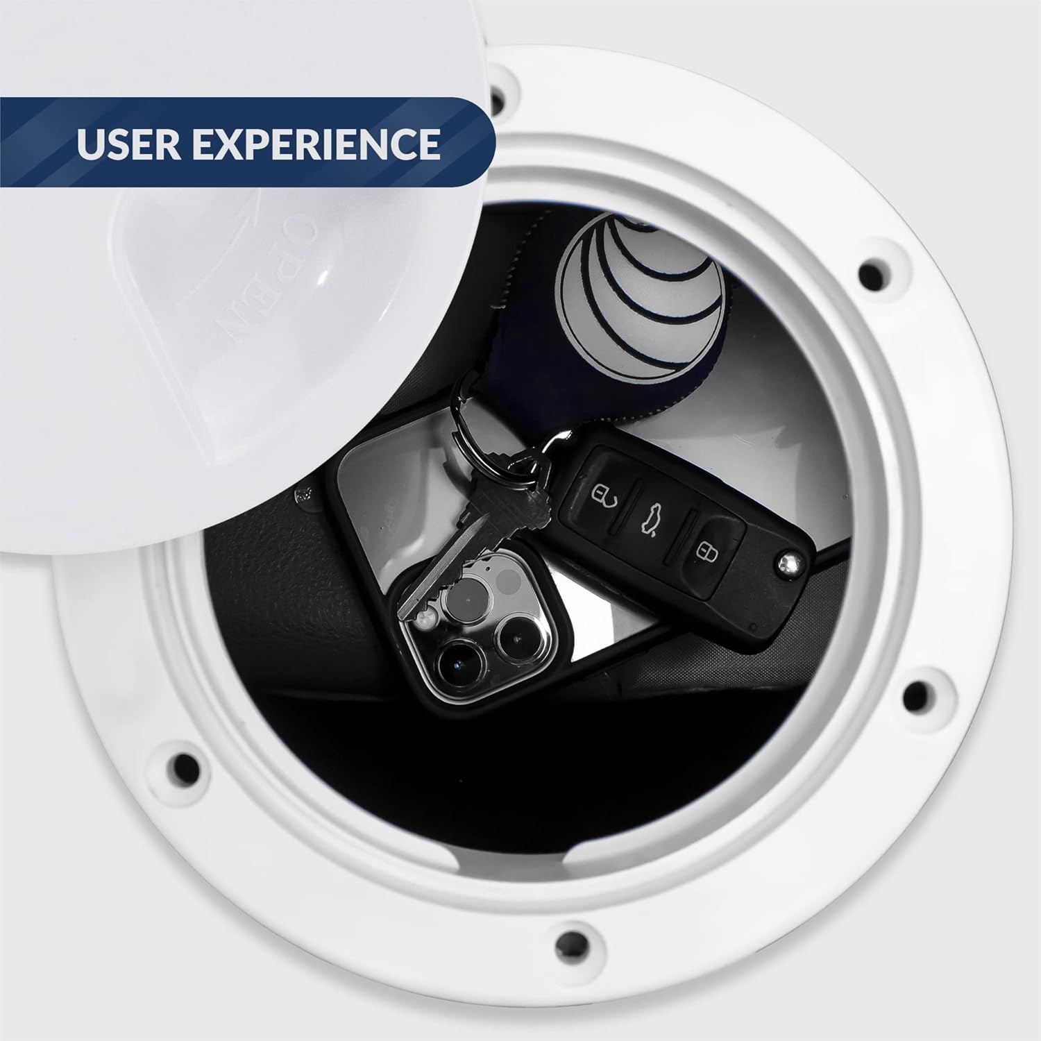 Five Oceans FO296 Marine Round Inspection Screw-in Deck Plate, 4 inches, Anti-Aging, Anti-Corrosive and UV-Resistant ABS Plastic, White : Sports & Outdoors