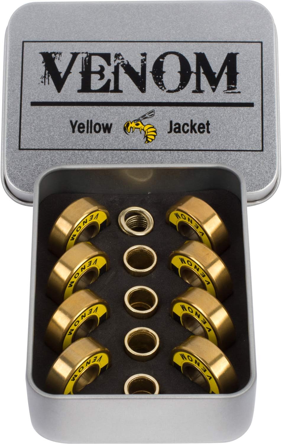 Yellow Jacket Premium Skateboard Bearings – Titanium Coated, Ceramic Balls – Pro Longboard – High Speed, Precision for Skateboards, Longboards, Skates